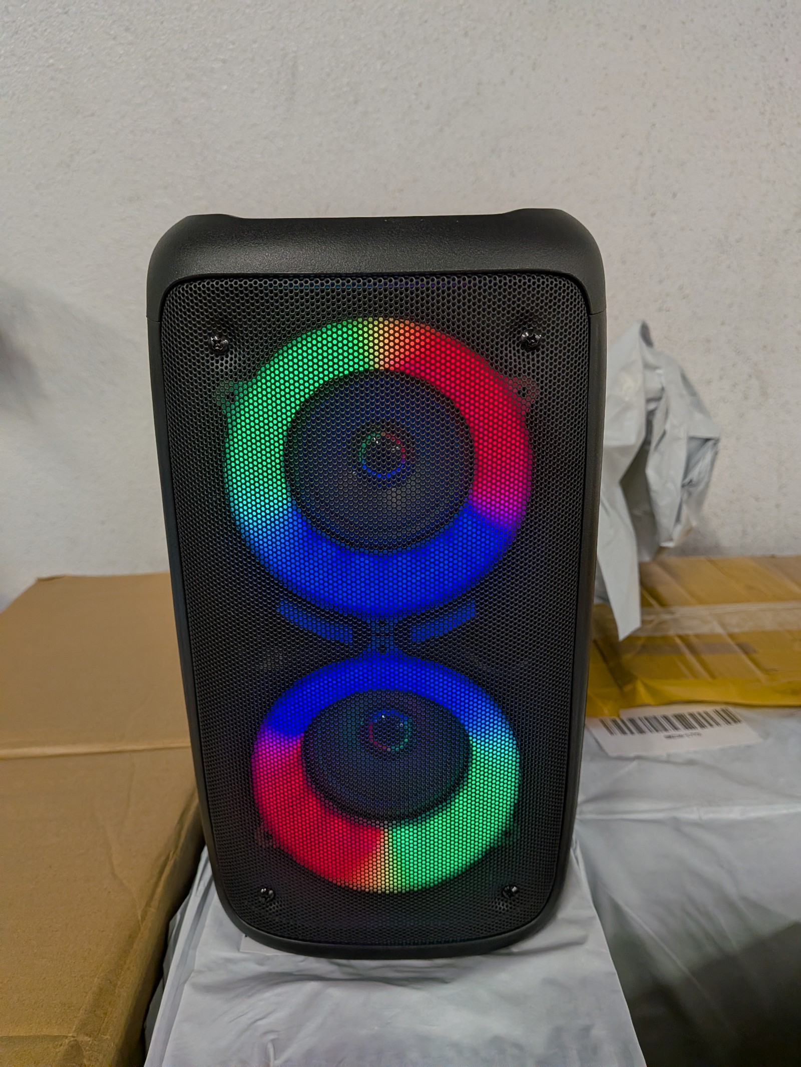 HEYSOUND RGB Light Speaker with Karaoke Mic (2-pack)