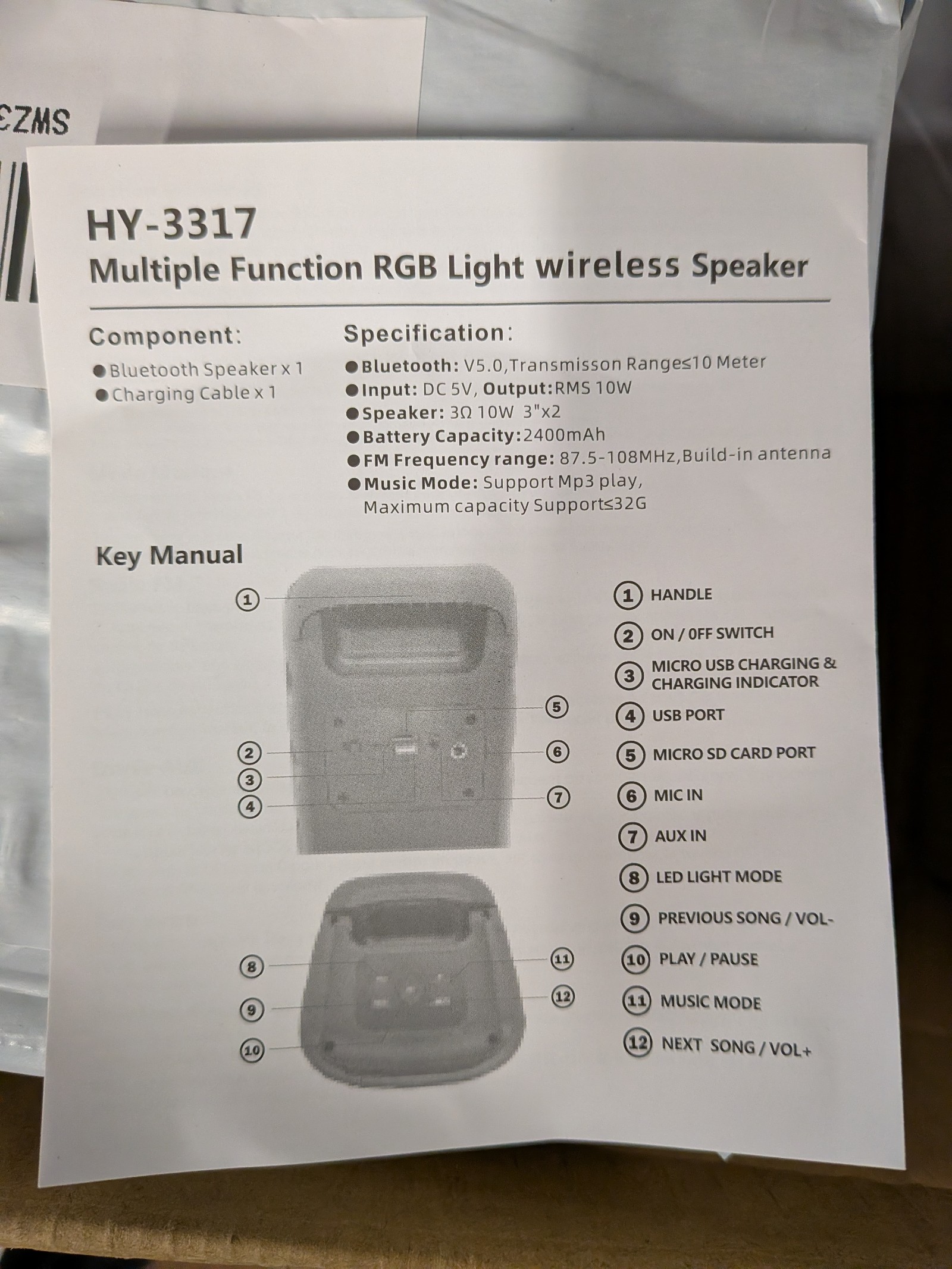 HEYSOUND RGB Light Speaker with Karaoke Mic (2-pack)