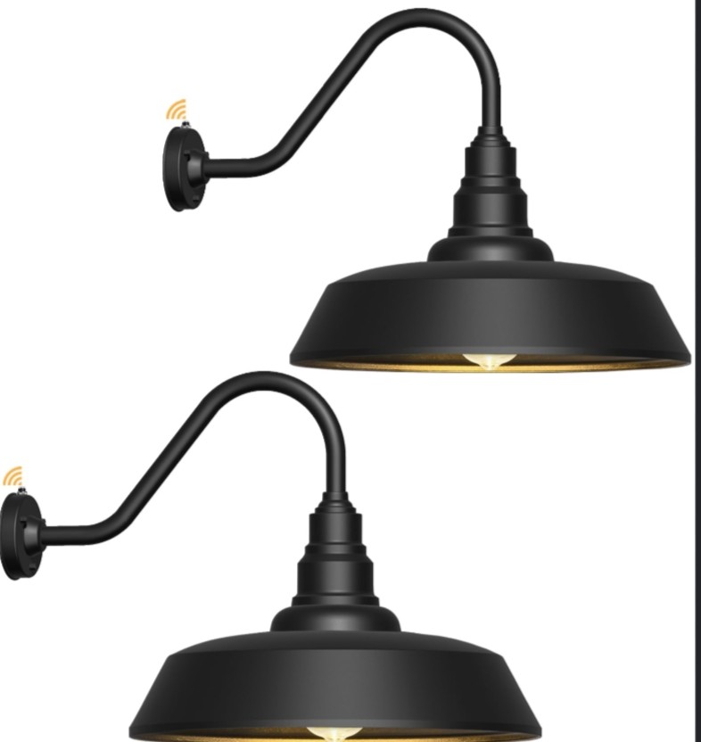 Black Outdoor Barn Light 2-Pack